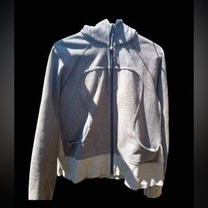 Lululemon Scuba Full Zippered Grey Hoodie.
